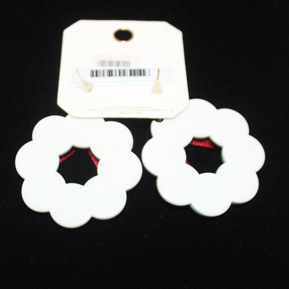 Glitter Resin Holiday Wreath with Multicolor Rhinestones and Red Bow - Picture 7 of 9